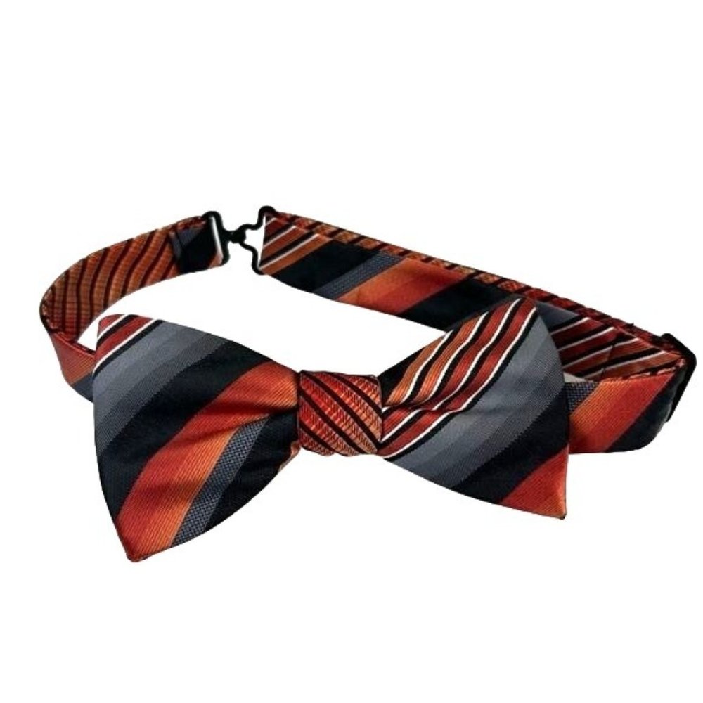 Calvin Klein Orange Gray Bow Tie, Adjustable Men’s